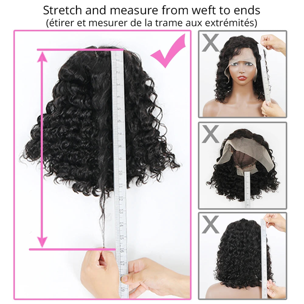 Kinky Curly Human Hair Bob Wig Water Lace Front original Human Hair Wigs For Women PrePlucked Brazilian 13x4 Lace Frontal Wig