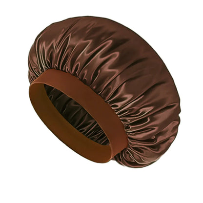 Baby Kids Satin Wide Band Sleeping Hat Beige Black White Pink Purple Bonnet Cap Turban Hat Wide Elastic Bands Night Sleep Cap