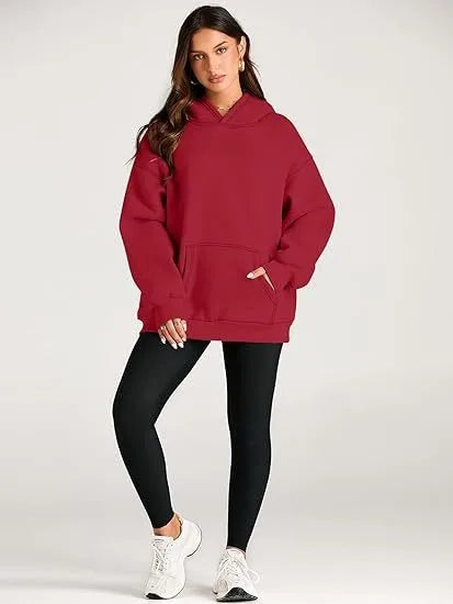 2026 Autumn and Winter New Cross border Leisure Fashion Sports Solid Color Women's Loose and Comfortable Hoodie Hoodie Hoodie