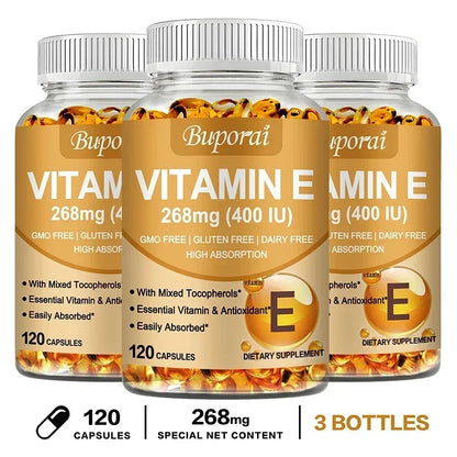 Vitamin E Capsules 268mg - Brightens The Complexion, Tightens The Skin, Reduce Wrinkles, Anti-aging, Antioxidant