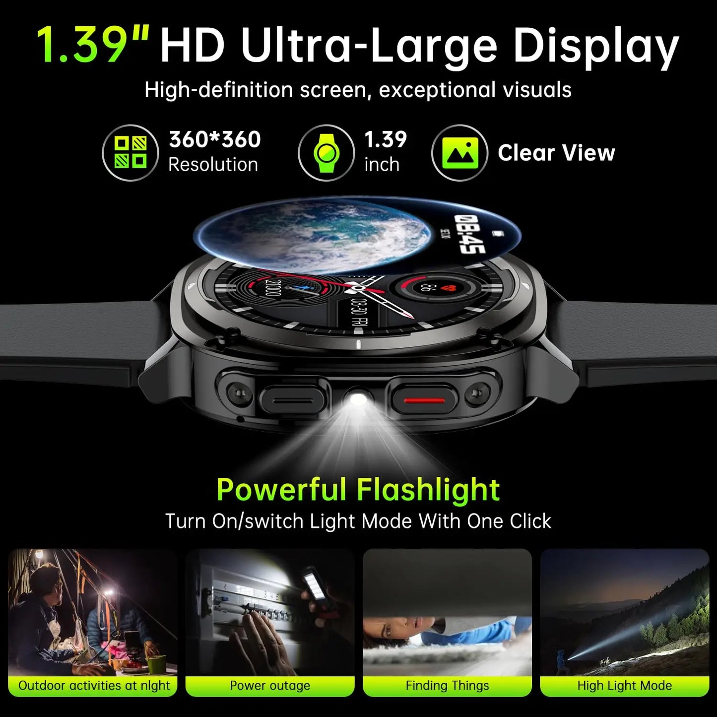 2025 New Watch 7 Ultra Men Smart Watch GPS Heart Rate Blood Oxygen Monitoring AMOLED Voice Call IPX8 LED Flashlight Smartwatch