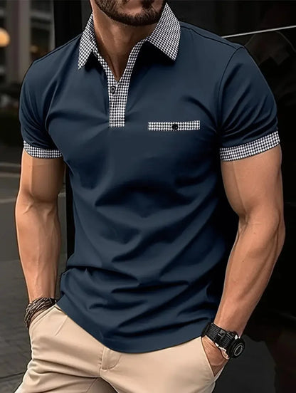 Summer New High-quality Men's Short-sleeved POLO Shirt Cool Breathable Business Casual Sweat POLO Shirt Men's Short-sleeved Tops