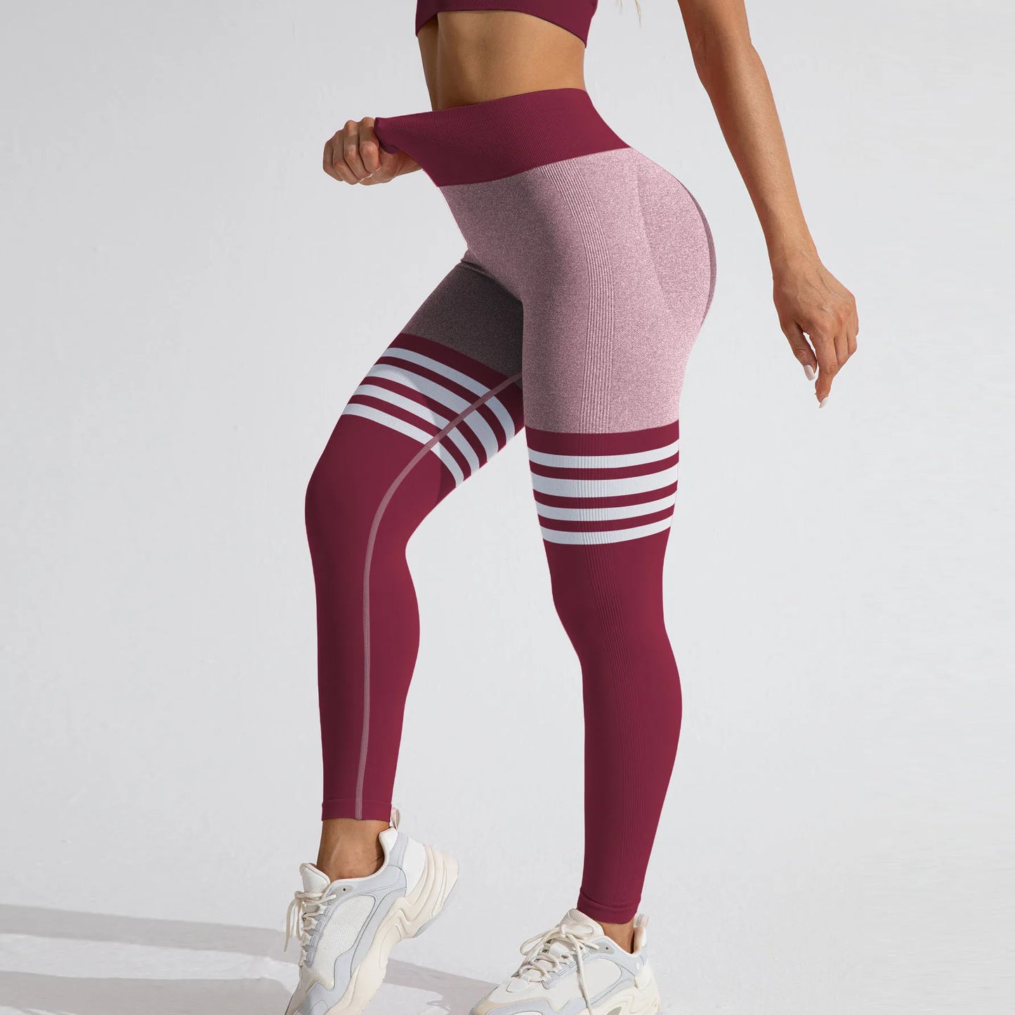 Women V Back Leggings Exercise Gym Fitness Athletic Workout Elastic Leggins High Waist Scrunch Yoga Pants Sports Tights S-XL