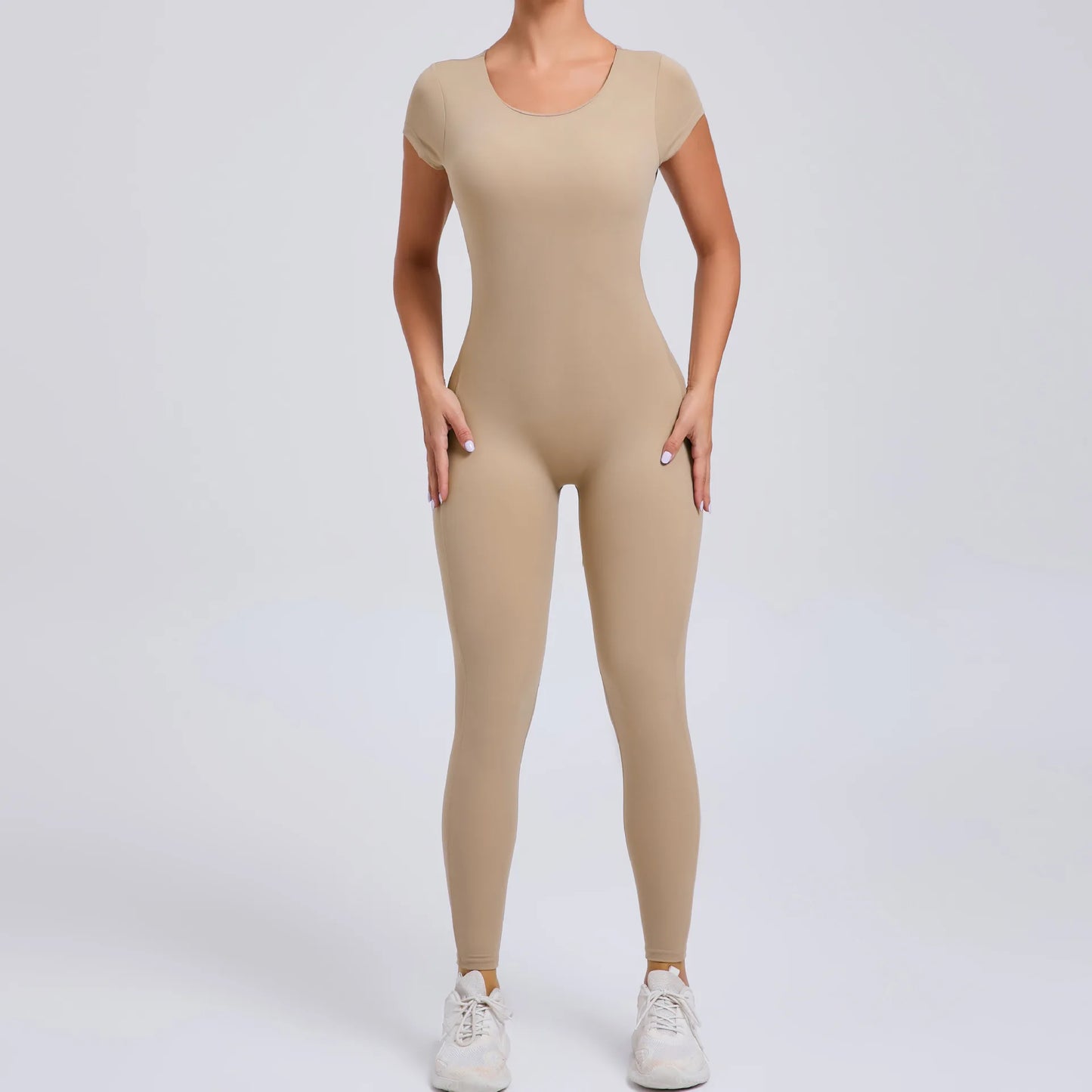 One-Piece Pad Jumpsuit for Women Workout Clothing Sports Bodysuit Open Back Yoga Sets Gym Tracksuits Activewear