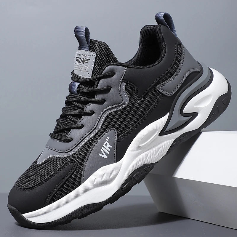 Spring and Summer New Breathable Mesh Casual Men's Running Shoes, Running Casual Sports Shoes, Anti-slip Lace-up Sports Shoes