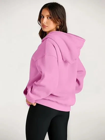 2026 Autumn and Winter New Cross border Leisure Fashion Sports Solid Color Women's Loose and Comfortable Hoodie Hoodie Hoodie