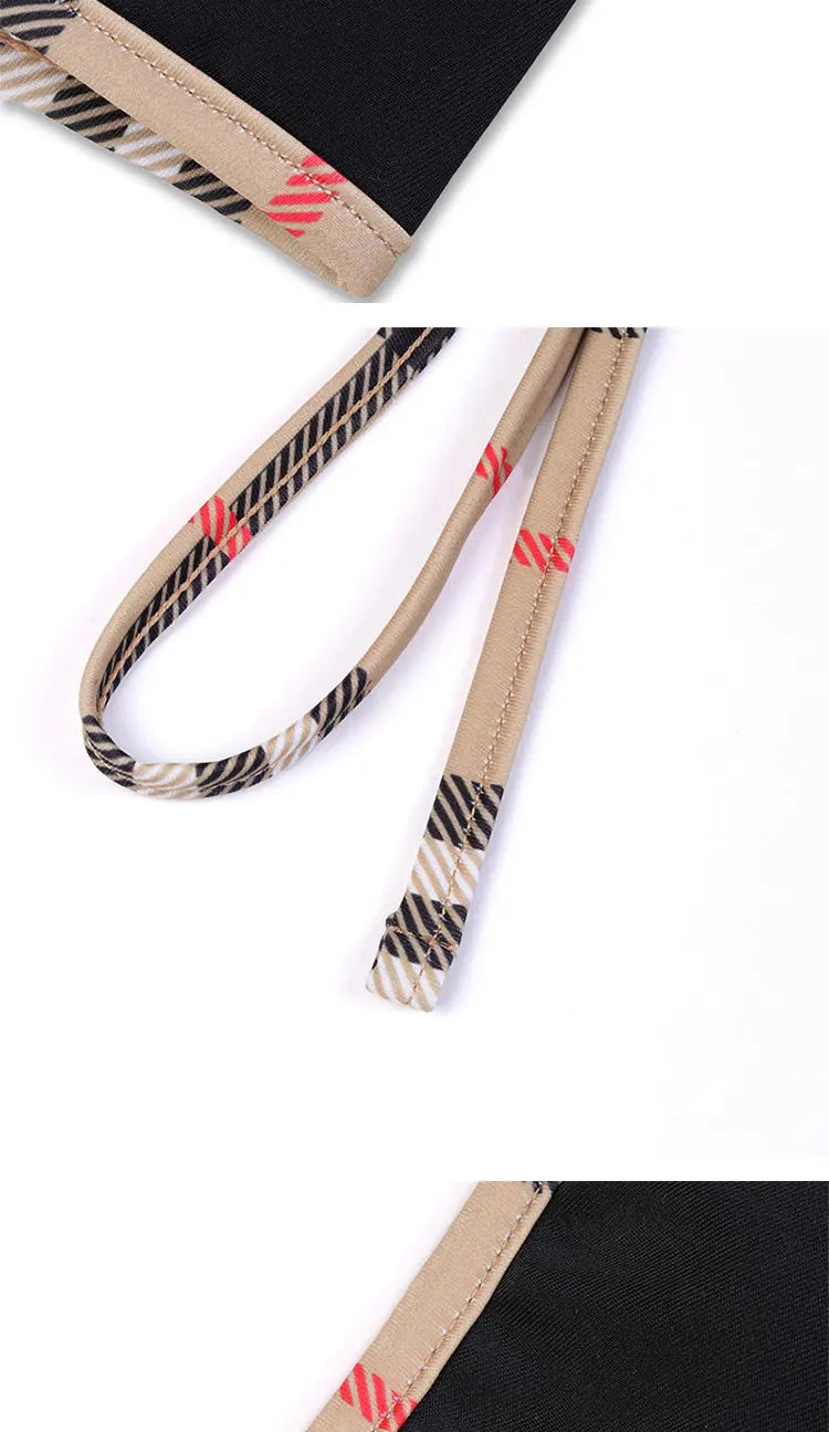 Check Bikini Sets Luxury Designer Brand Classic Print Swimsuit Two-piece Fashion Sexy Beach Swimwear 2025 Summer Women Clothing