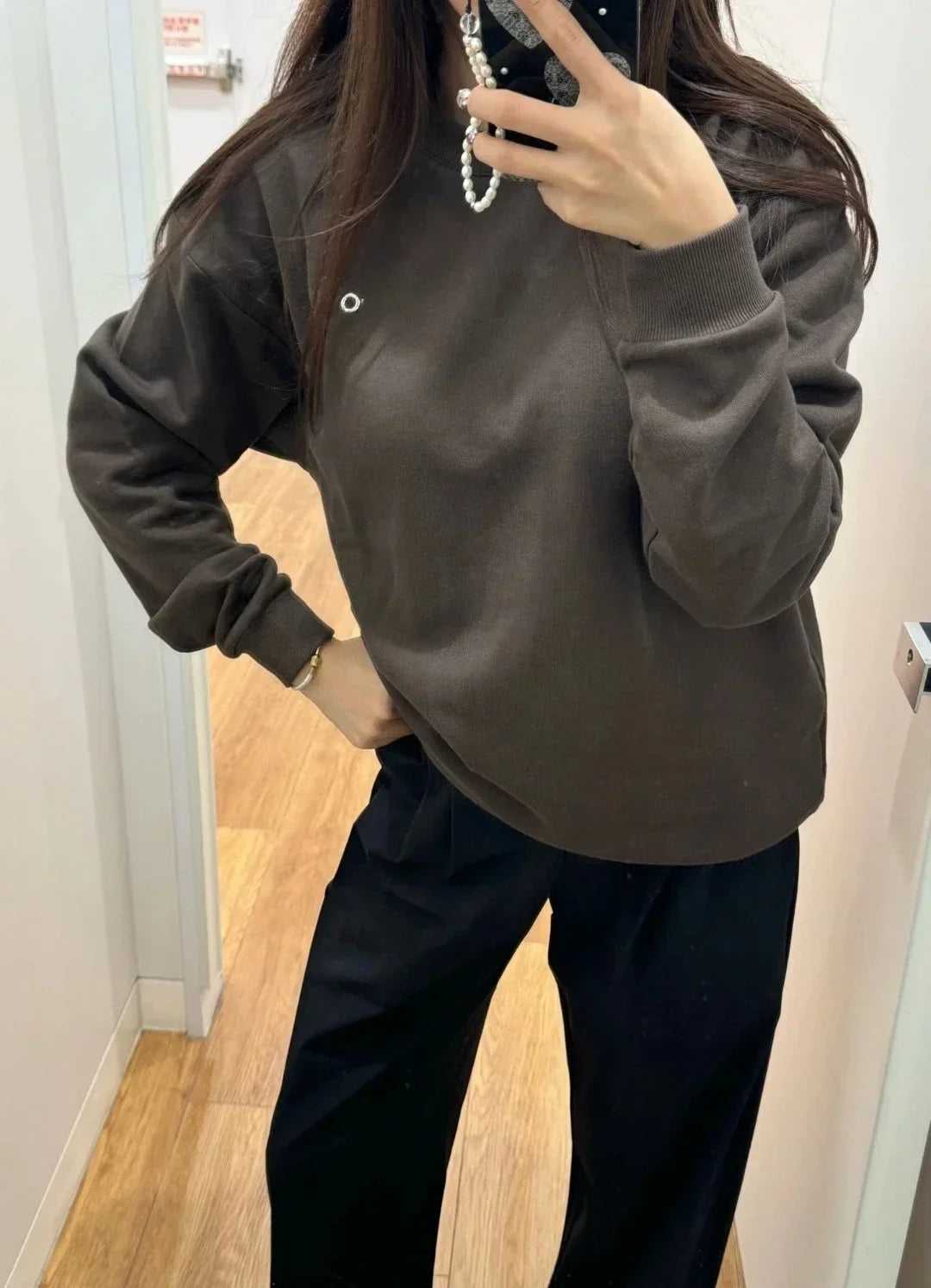 Black Red Classic Letter Loose Casual Pullovers O-Neck Solid Women's Sports Sweatshirts Fashion Long Sleeve Hoodies for Women
