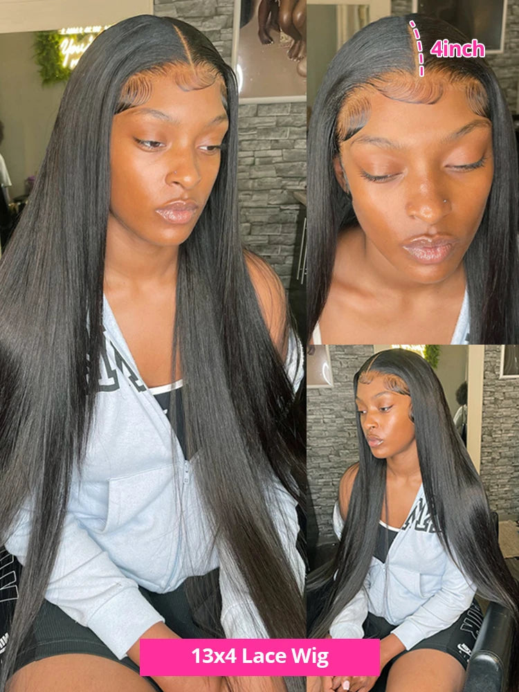 Smooth Straight 13x4 13x6 Transparent Lace Front Human Hair Wigs For Women 360 Frontal Wigs 4X4 Closure Wig 100% Human Hair