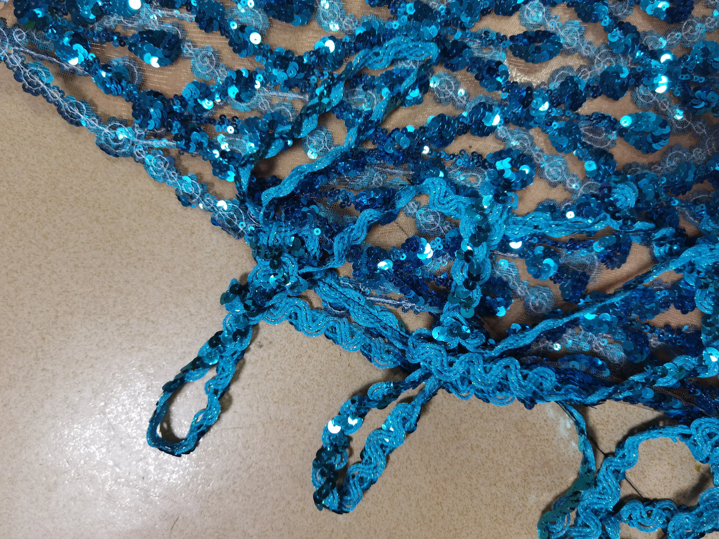 Luxurious Blue Diamond Sparkling Tassel Jazz Dance Performance Clothing Basketball Baby Performance Clothing Cheerleading Short