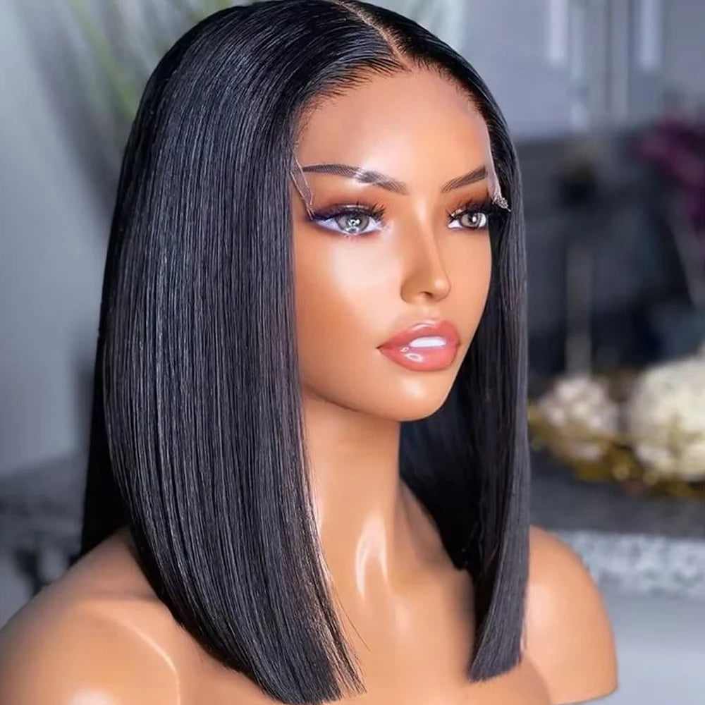 Bob Wig Human Hair 180 Density Glueless Wigs Human Hair Pre Plucked Pre Cut Glueless Wigs Human Hair 13x4 Hd Lace Closure Wigs