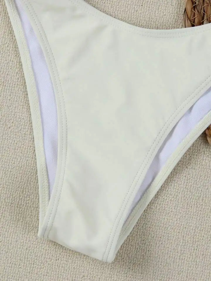 Women Strapless Bikinis Sets Summer Push Up Swimwear Two Pieces Suits Female Sexy Swimsuits Solid Color Lady Backless Beachwear