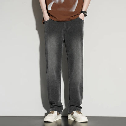 2025ss Autumn 190cm Big Tall Men Stretch Pants Extra Long Length 115cm Pants Large Size Straight-leg Jeans Sports Leisure Clothi