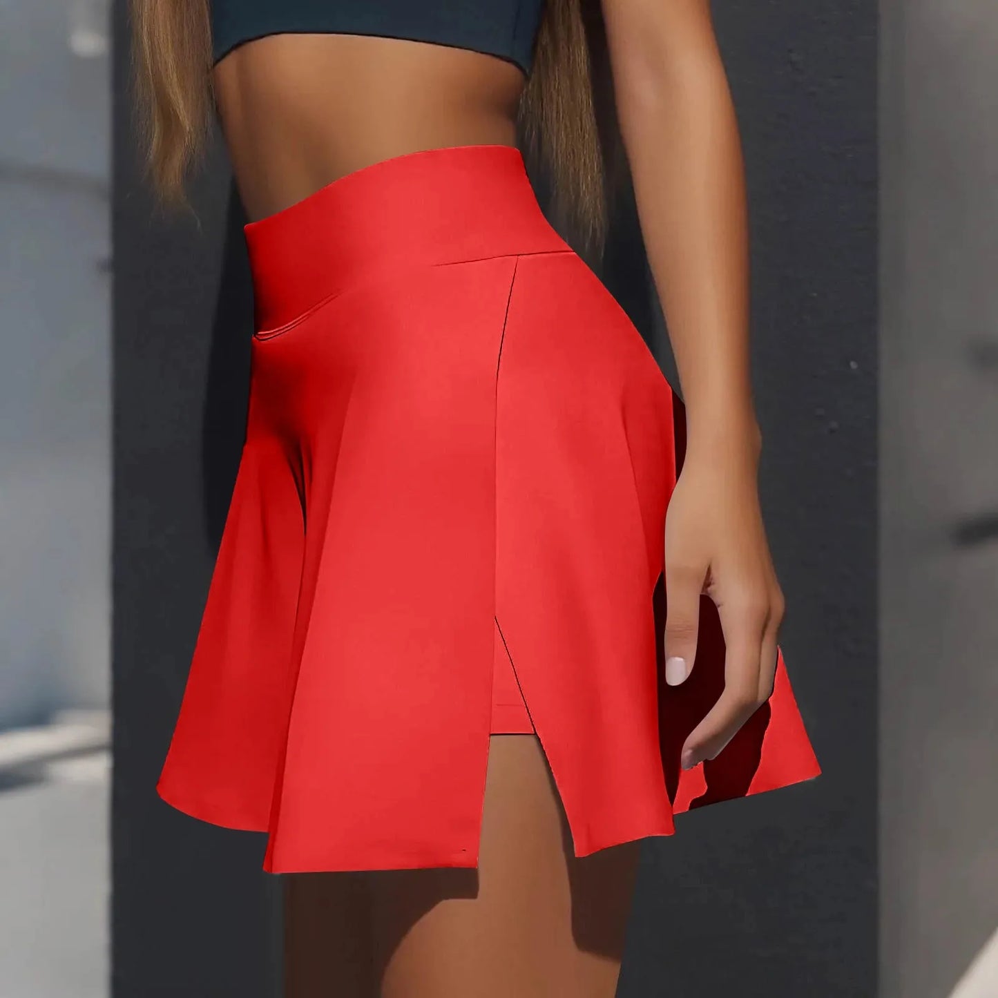 Women's Sports skirt Casual High Waist Gym Quick Dry Mini Skirts Solid Color Short Half faldas Sport tennis Pleated Skirt