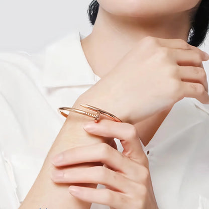 Hip hop style personality fashion interesting design curved nail stainless steel bracelet men's women's jewelry