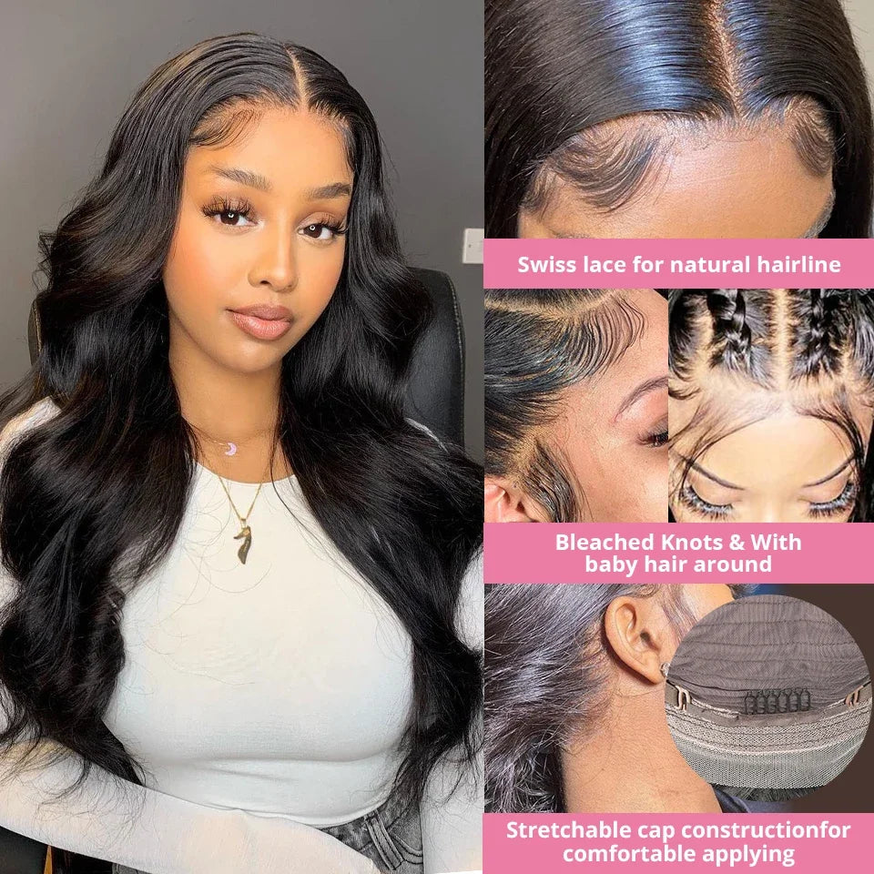 Body Wave 13x4 13x6 Hd Transparent Lace Front Wigs Human Hair Wig Brazilian  30 40 Inch Body Wave Lace Frontal Wig For Women