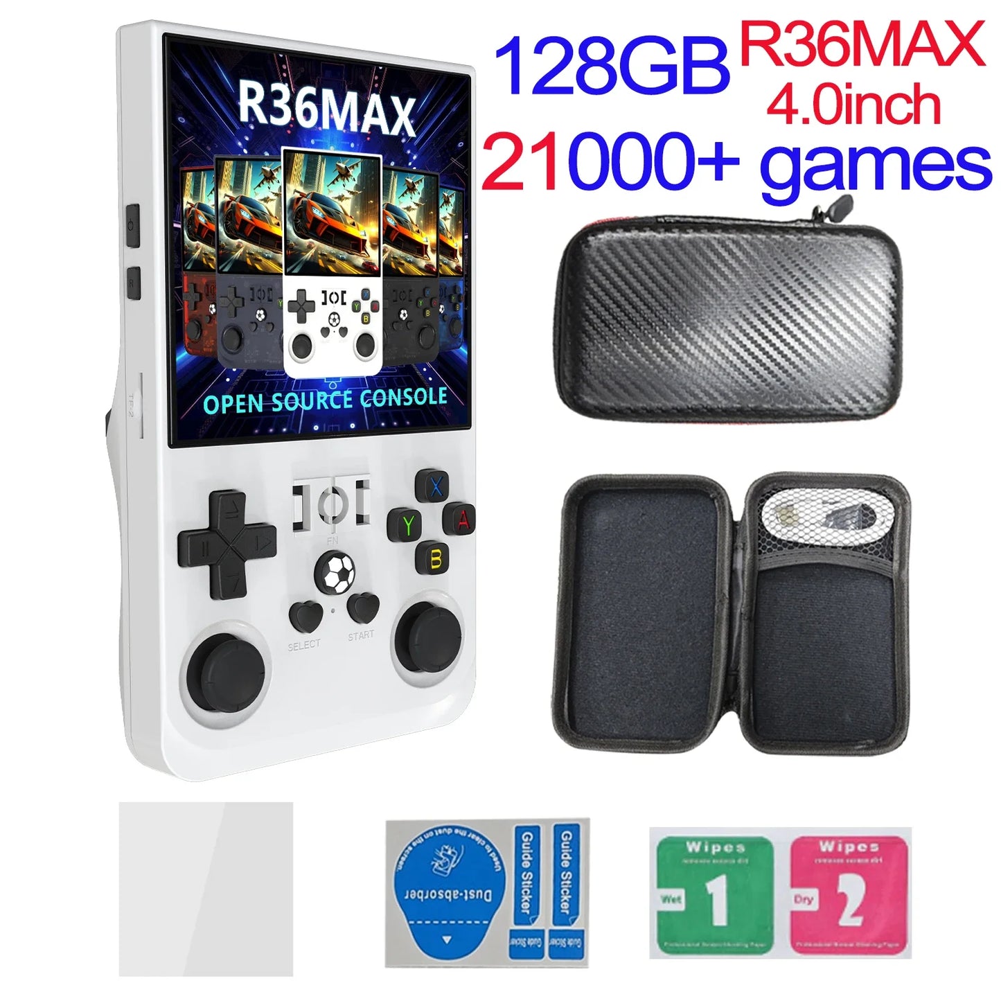 R36MAX Game Console 64GB 128GB 18000+GAMES Linux System 4.0inch K36 vs R36S 3.5inch Pocket Video Player No Download Required