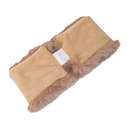 Winter Lmitation Fur Thickened Fluffy Headband Plush Solid Color Headwear Outdoor Windproof Ear Warmer Head Cover Ski Cap