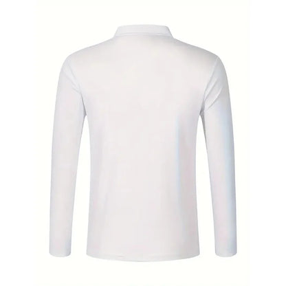 Spring and Autumn Men's Polo Shirt Lapel Pocket T-shirt Men's Business Casual Long sleeved European and American Plus Size