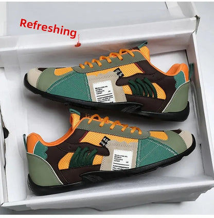 Low-Top Men's Casual Shoes Breathable Retro Sporty Style Summer New Fashion Trendy Bean Board Shoes Comfortable Rubber Sole
