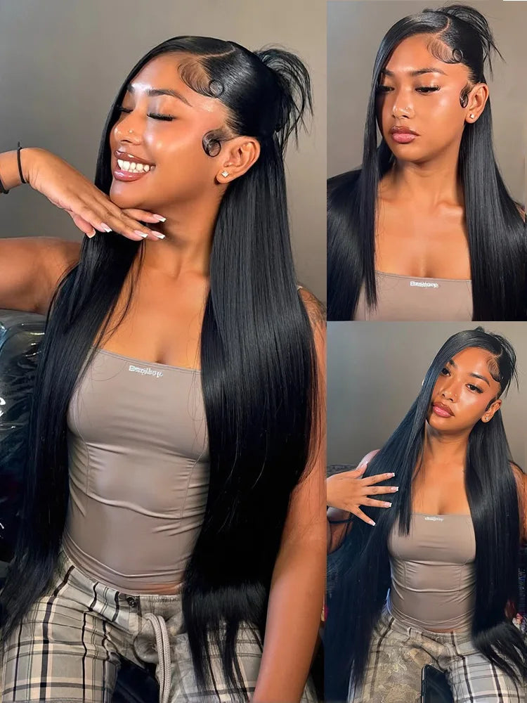 Pre Cut No Glue Bone Straight Glueless Wigs Human Hair 30 40 Inch 13x4 13x6 HD Lace Frontal Wig For Women 100% Human Hair Wigs