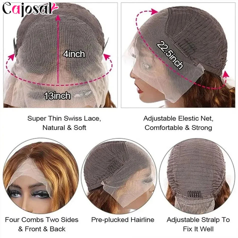 16 36 Inch Highlight Ombre Hd Lace Frontal Wig Curly Human Hair Wigs 4/27 Colored 13x4 13x6 Deep Wave Curly 4x4 Lace Closure Wig