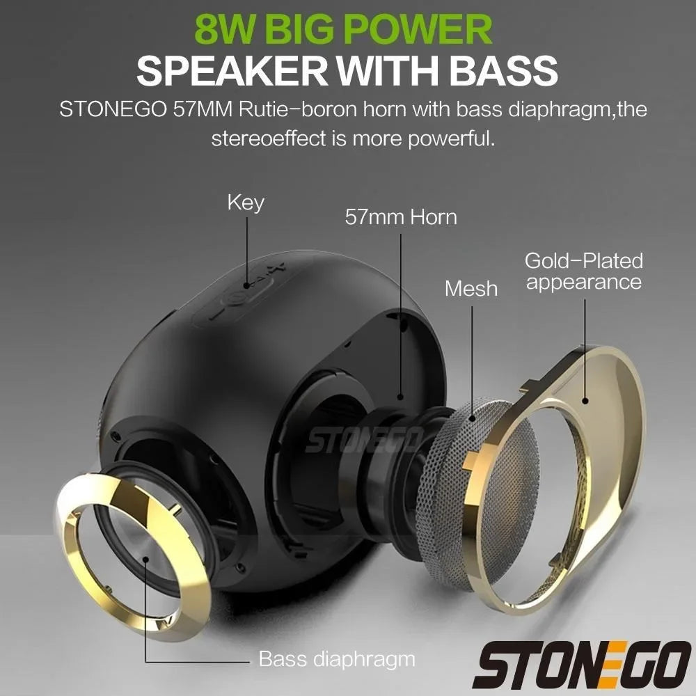 Portable Bluetooth Wireless Speaker TWS Stereo Audio 3D Bass Waterproof Hands-Free Call Accessories Music Player