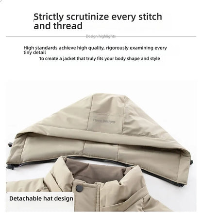 Top Grade Designer New Brand Men Parka Jacket Thick Casual Fashion Hooded Cropped Windbreaker Quilted Bubble Coats  Mens Clothes