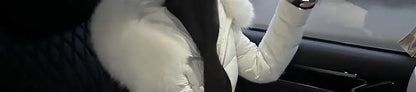 White Large Fur Collar down Jaet Women's 2025 Winter New Design Ultra Slim Lightweight Hooded White Du down Outerwear