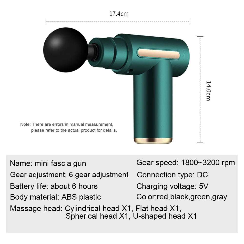 Fascia Gun Muscle Massagers Pistol Vibration Penetration Deep Tissue Massage Gun Shock Body Neck Massager Relaxation Treatment