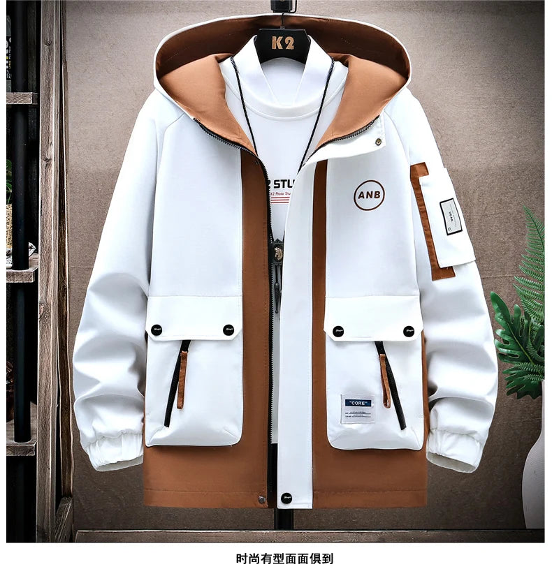 Autumn Casual Men Sets Two Pieces Fashion Korean Trend Hooded Jacket + Pants Spring Sweatshirt Sportswear Man Suit