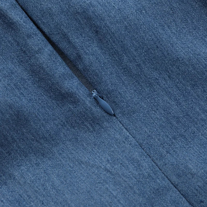 Summer 2025 & 2026 Women's Wrap Hip A-Line Skirt Sexy Bra Imitation Denim Dress European American Style Wrap Dress