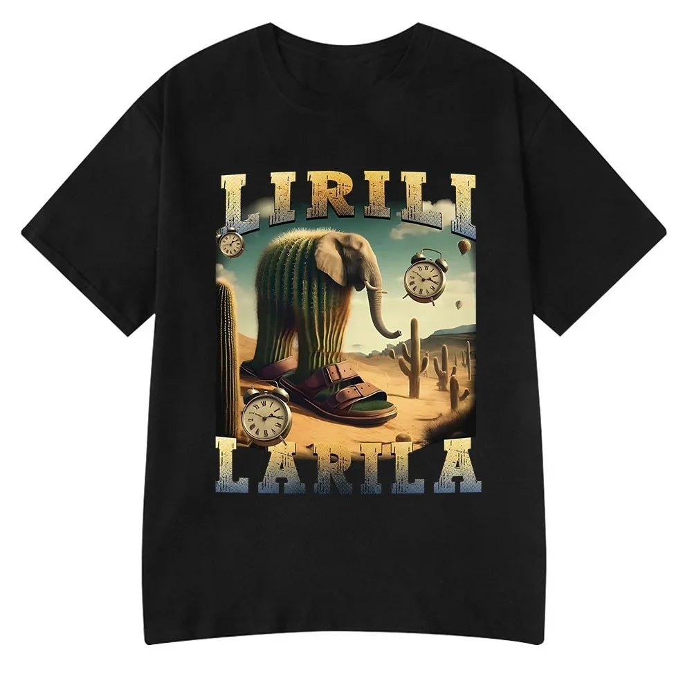 Tung Tung Tung Sahur Meme T Shirt Tralalero Tralala Bombardiro Crocodilo Funny T-shirt Men Women Polyester Short Sleeve Tshirt