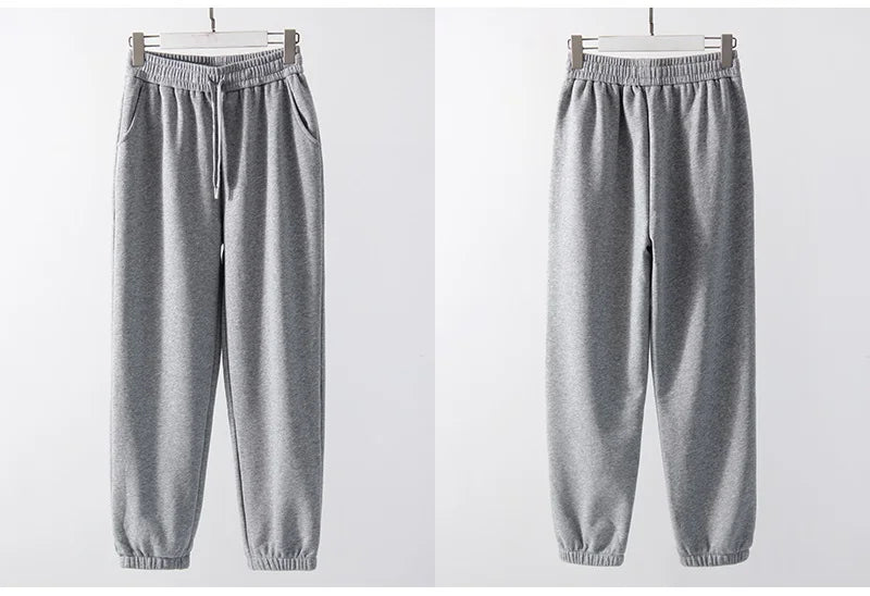 Thick Warm Fleece Sweatpants Women Winter Straight Leg Pants Gray Velvet Trousers Pants Jogger For Women Sweatpants Outfits