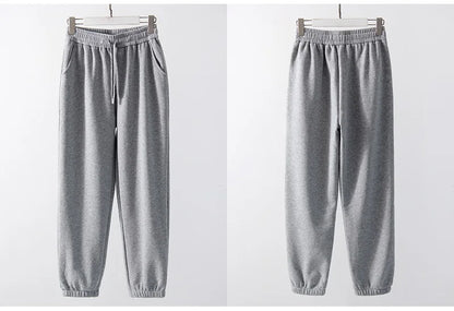 Thick Warm Fleece Sweatpants Women Winter Straight Leg Pants Gray Velvet Trousers Pants Jogger For Women Sweatpants Outfits