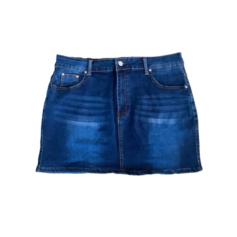 Sexy Slim Button Splice High Waist Ultra Short Skirt Women Summer Wrap Hip Denim Half-body Dress Female Casual Trend Streetwear