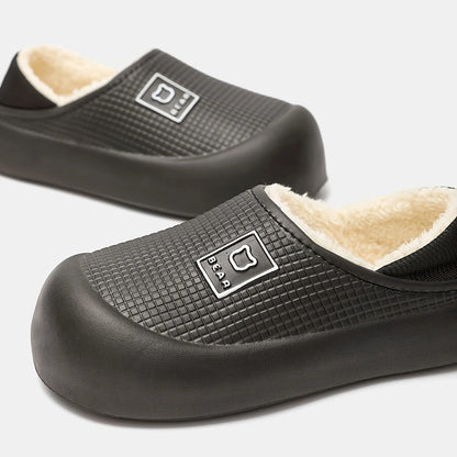 Women's Slippers Winter 2025 New Style Heeled Indoor Home Thick Sole Non-Slip Fleece Lined Warm Slippers for Women