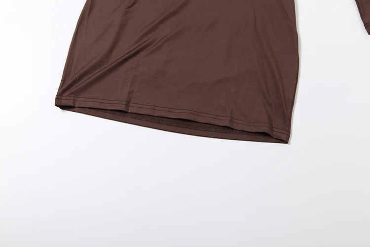 Sisterlinda Women's Elegant Deep V-Neck Mini Dress Full Sleeve Skinny Peach Hip Midnight Club Party Sexy Fashion Solid Bodycon