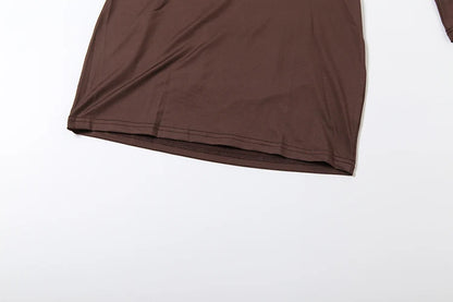 Sisterlinda Women's Elegant Deep V-Neck Mini Dress Full Sleeve Skinny Peach Hip Midnight Club Party Sexy Fashion Solid Bodycon