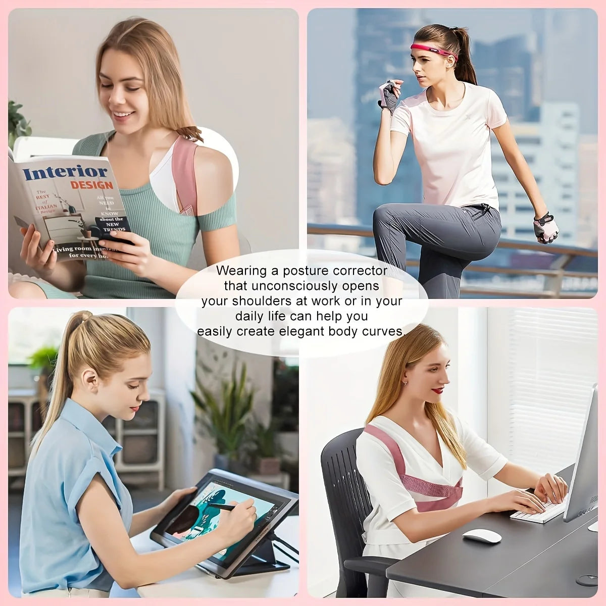 Chest Posture Corrector Invisible Body Shaper Women Adjustable Elastic Back Support Belt Shoulder Brace Body Shaper Corset