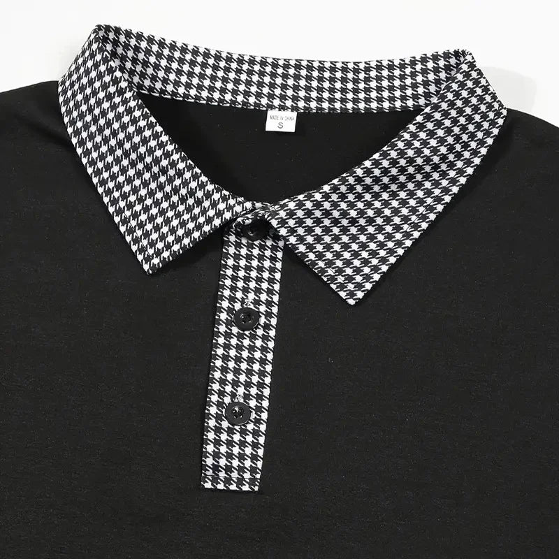 Spring and Autumn Men's Long Sleeve Polo Shirt Classic Business Office T-shirt Male Street Casual Fashion Solid Color Top