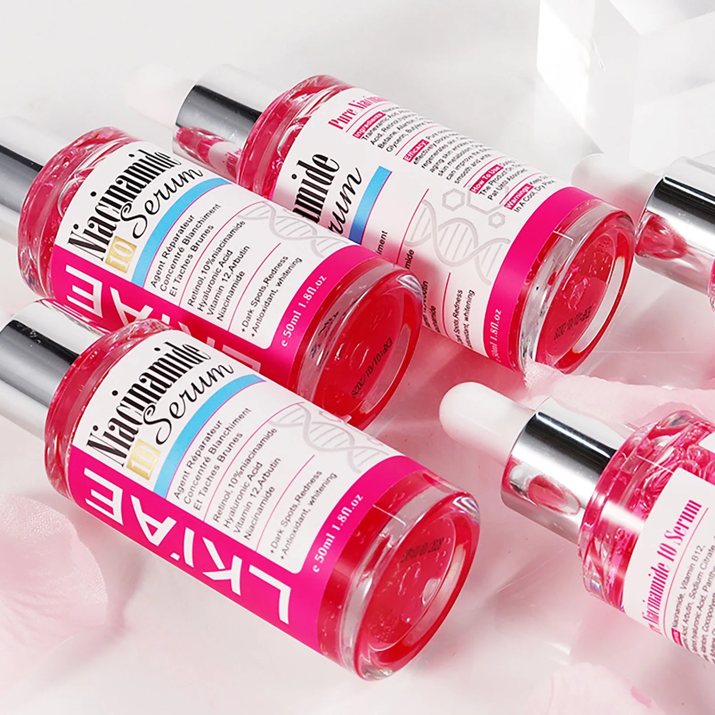 LKIAE Nicotinamide Whitening Essence, Anti-Aging, Reduce Freckles, With Hyaluronic Acid, Moisturizing Serum For Face And Body