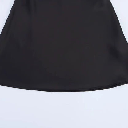 2026 Summer New Women's Clothing Simple Temperament Fashionable And Sexy Backless Silk Satin Texture Hanging Neck Dress