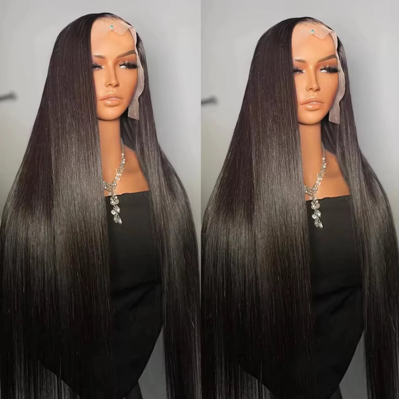 Umi 13x4 HD bone straight Wig Transparent Lace Frontal wigs 220% 300% Density 100% real Remy Human Hair 8-16 Inch natural black