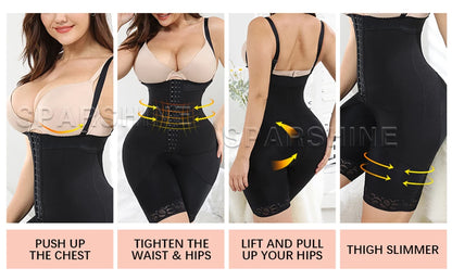 Full Body Shaper High Compression Shapewear Girdle With Brooches Bust For Postpartum Slimming Sheath Belly Fajas Colombianas