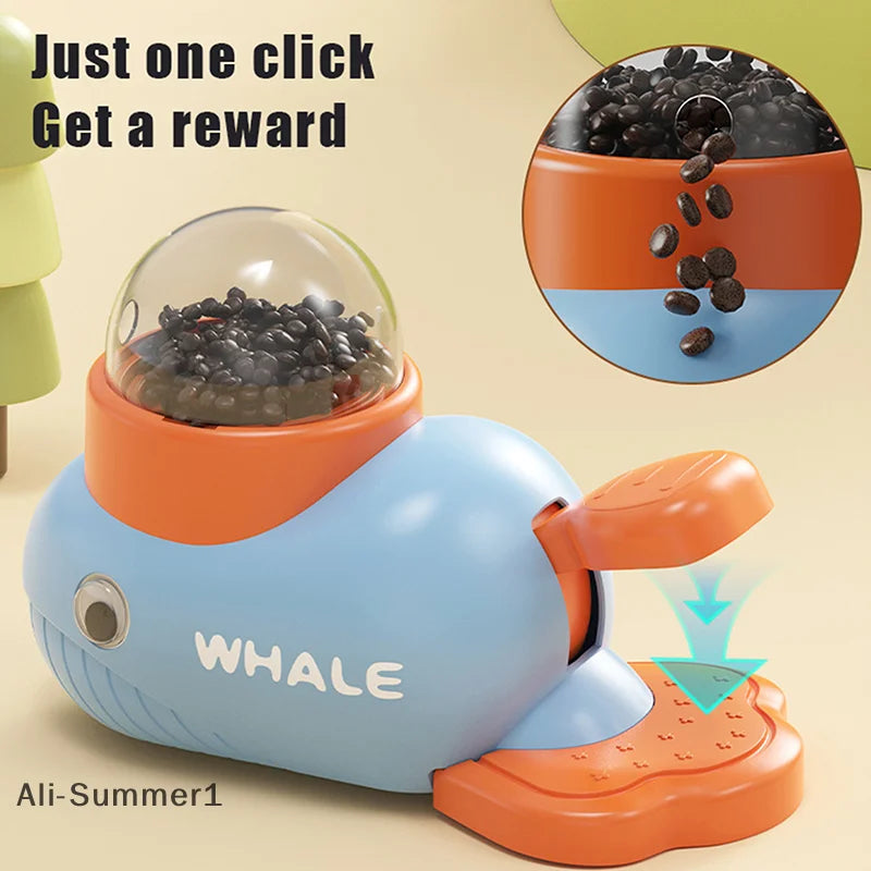 【E】Pet Snack Feeder Dog Food Dispenser Automatic Feeder Puppy Cartoon Duck Whale Design Used To Train Cats Accessories Supplies