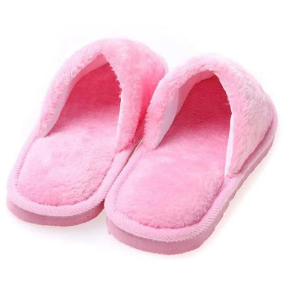 Soft Plush Cotton Slippers Shoes Autumn Winter Couple Unisex Non-Slip Floor Indoor Home Furry Slippers Women Shoes For Bedroom
