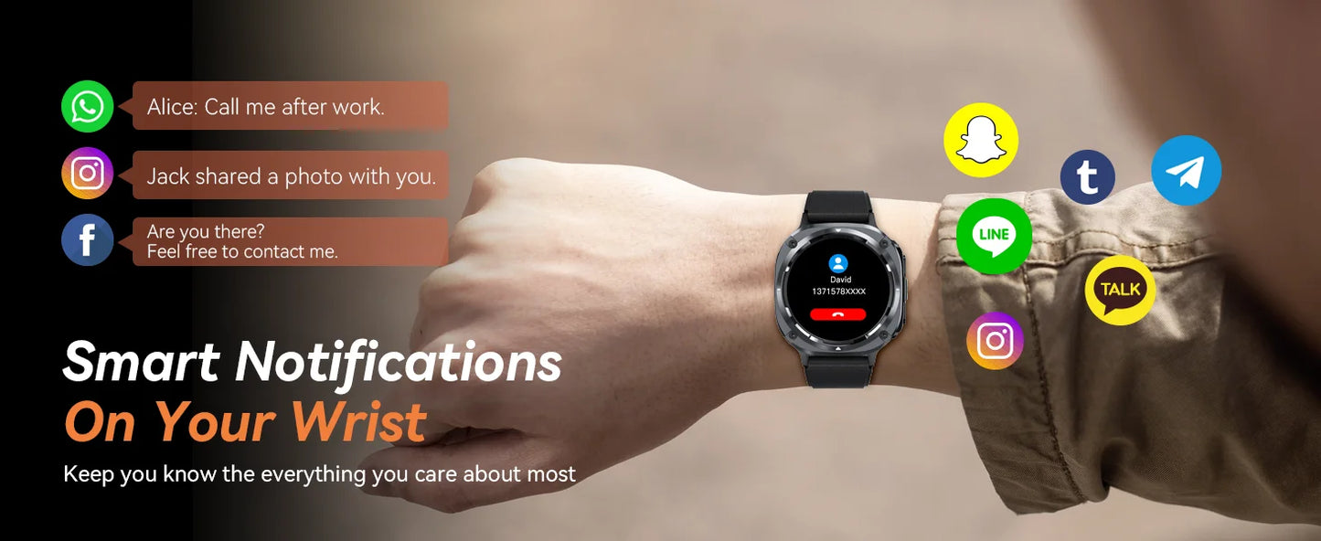 2025 New Watch 7 Ultra Men Smart Watch GPS Heart Rate Blood Oxygen Monitoring AMOLED Voice Call IPX8 LED Flashlight Smartwatch