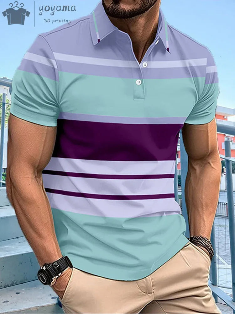 Summer New Men's Casual Sports Short Sleeved Polo Shirt Fashionable And Comfortable T-Shirt Men Breathable Polo Shirt Men's Tees