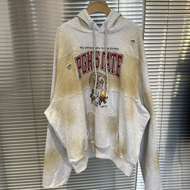 Project G/R Patchwork Fake Two-piece Zipper Jacket High-quality Casual Men's Women's  Embroidered Zip Up Sweatshirts